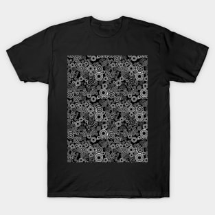 White and Black Spiral Pattern T-Shirt